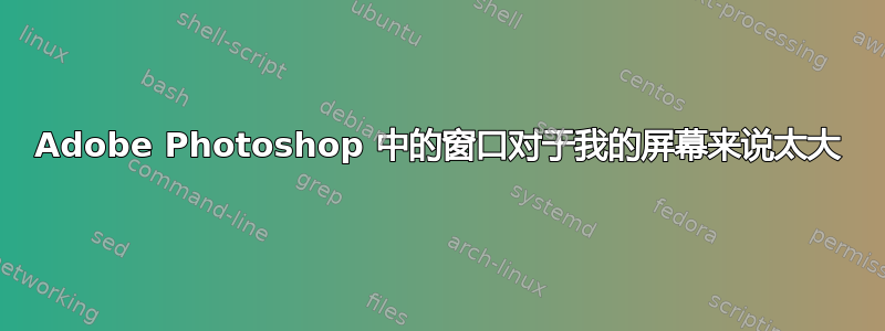 Adobe Photoshop 中的窗口对于我的屏幕来说太大