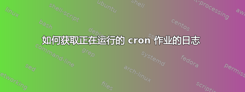 如何获取正在运行的 cron 作业的日志