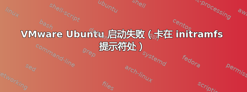 VMware Ubuntu 启动失败（卡在 initramfs 提示符处）