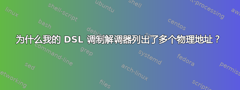 为什么我的 DSL 调制解调器列出了多个物理地址？