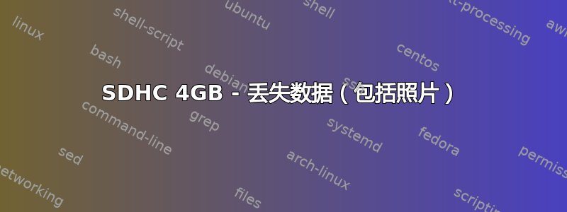 SDHC 4GB - 丢失数据（包括照片）