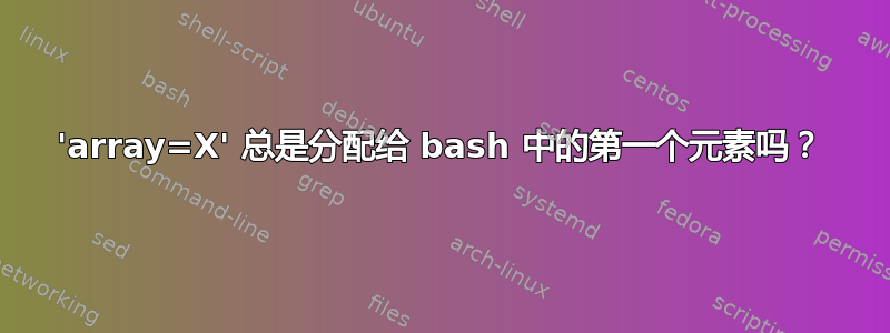 'array=X' 总是分配给 bash 中的第一个元素吗？