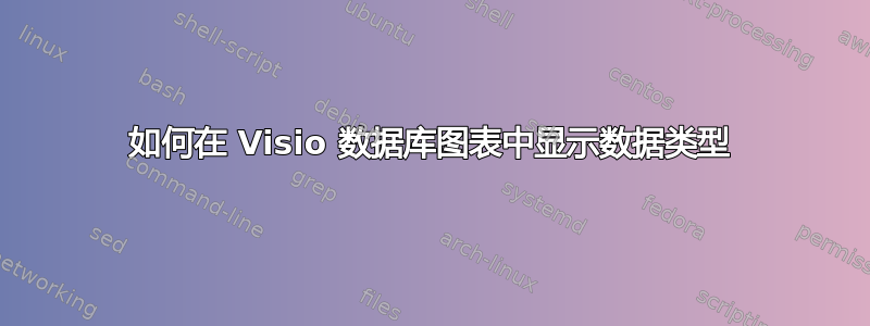 如何在 Visio 数据库图表中显示数据类型