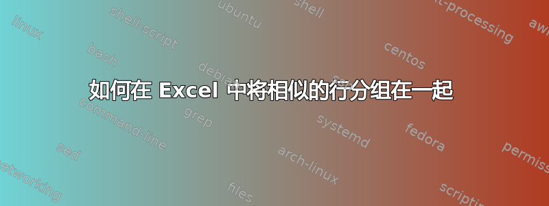 如何在 Excel 中将相似的行分组在一起