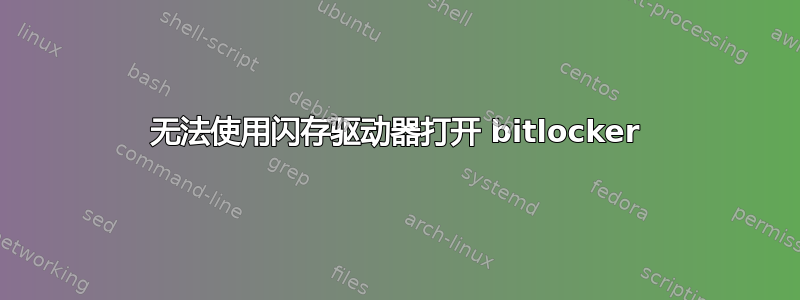 无法使用闪存驱动器打开 bitlocker