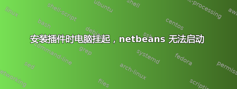 安装插件时电脑挂起，netbeans 无法启动