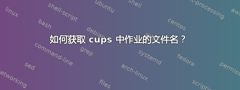 如何获取 cups 中作业的文件名？