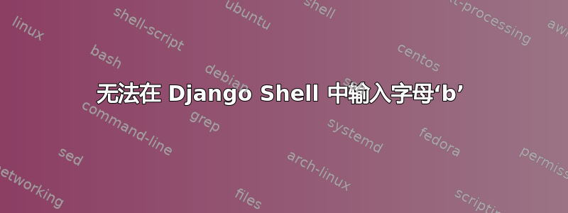 无法在 Django Shell 中输入字母‘b’