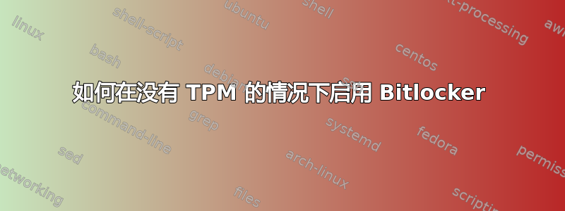 如何在没有 TPM 的情况下启用 Bitlocker