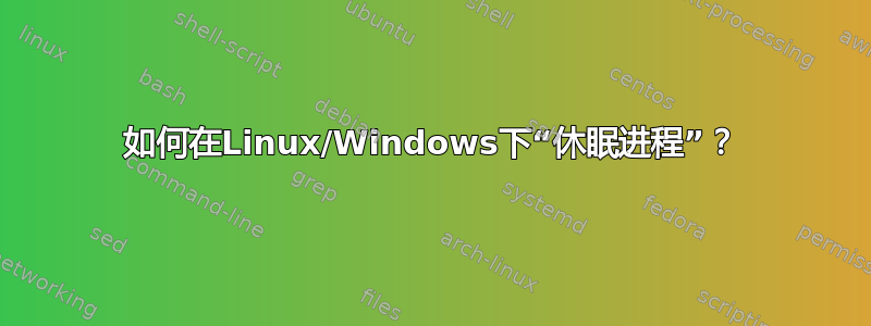 如何在Linux/Windows下“休眠进程”？