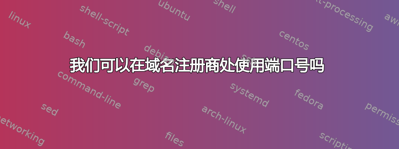 我们可以在域名注册商处使用端口号吗