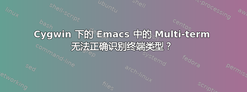 Cygwin 下的 Emacs 中的 Multi-term 无法正确识别终端类型？