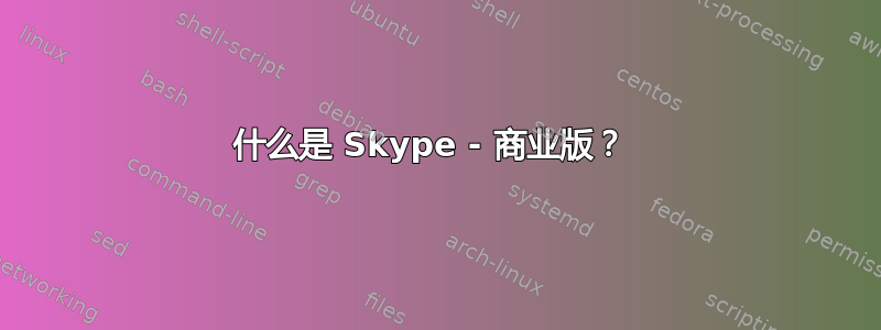 什么是 Skype - 商业版？ 