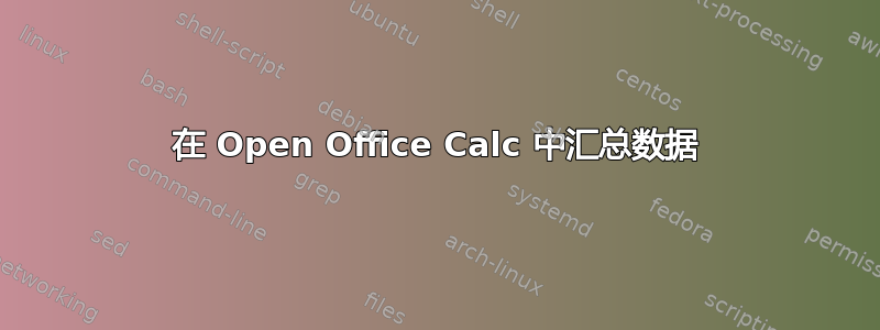 在 Open Office Calc 中汇总数据