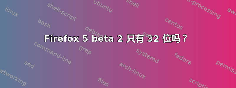 Firefox 5 beta 2 只有 32 位吗？