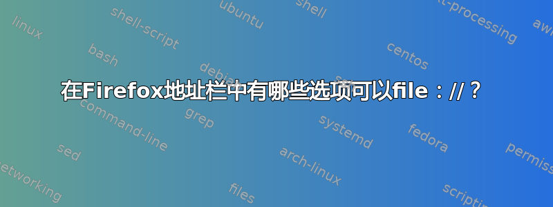 在Firefox地址栏中有哪些选项可以file：//？