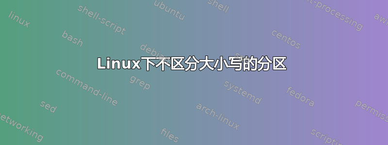 Linux下不区分大小写的分区