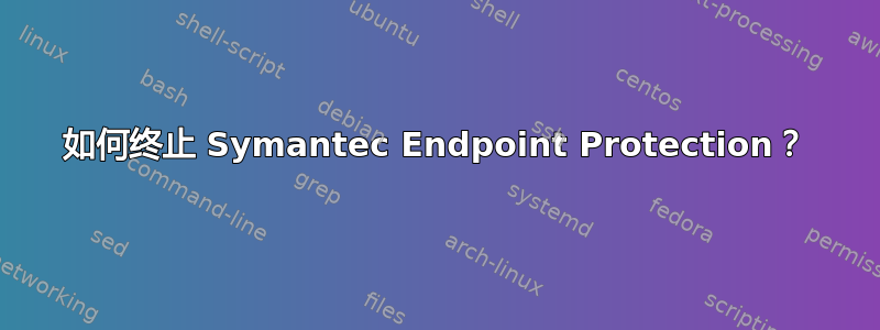 如何终止 Symantec Endpoint Protection？