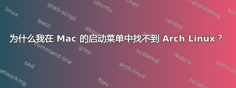 为什么我在 Mac 的启动菜单中找不到 Arch Linux？