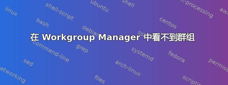 在 Workgroup Manager 中看不到群组