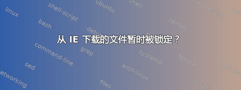 从 IE 下载的文件暂时被锁定？