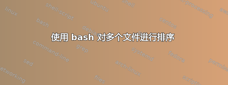 使用 bash 对多个文件进行排序