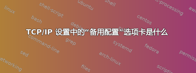 TCP/IP 设置中的“备用配置​​”选项卡是什么