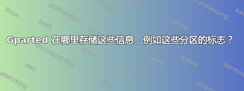 Gparted 在哪里存储这些信息，例如这些分区的标志？