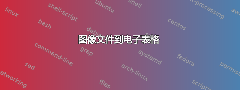 图像文件到电子表格