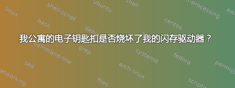 我公寓的电子钥匙扣是否烧坏了我的闪存驱动器？