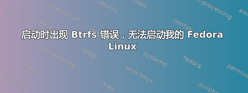 启动时出现 Btrfs 错误，无法启动我的 Fedora Linux