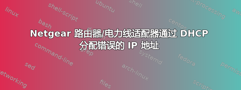 Netgear 路由器/电力线适配器通过 DHCP 分配错误的 IP 地址