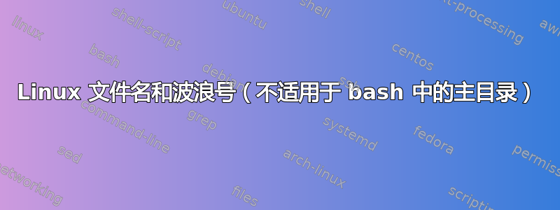 Linux 文件名和波浪号（不适用于 bash 中的主目录）