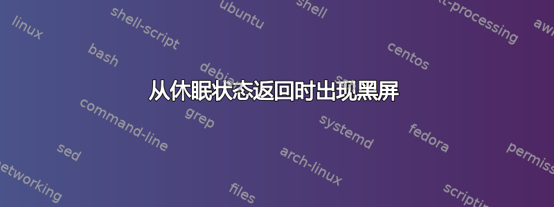 从休眠状态返回时出现黑屏