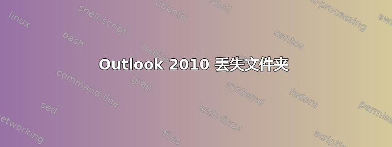 Outlook 2010 丢失文件夹