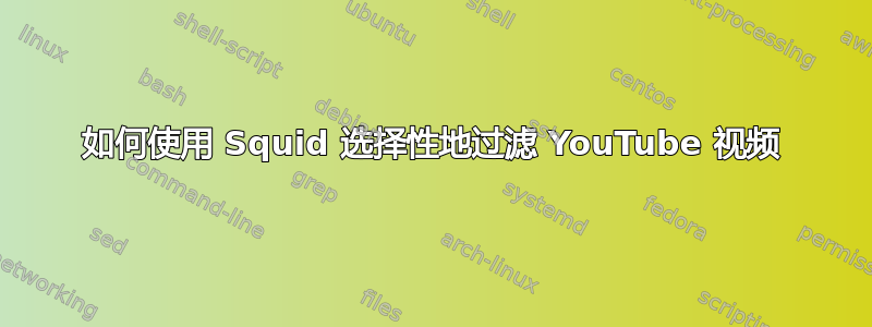 如何使用 Squid 选择性地过滤 YouTube 视频