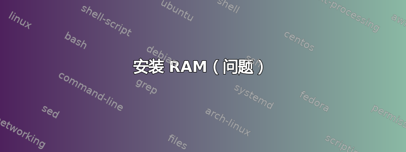 安装 RAM（问题）