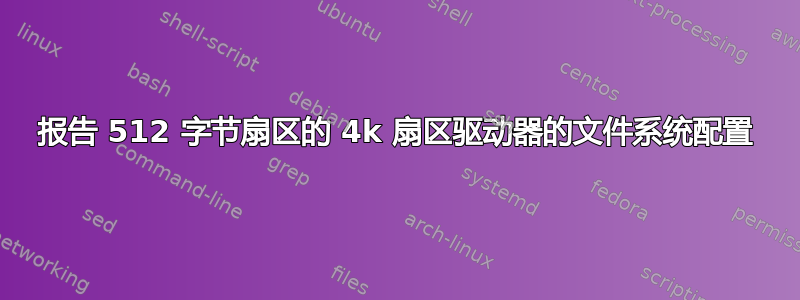 报告 512 字节扇区的 4k 扇区驱动器的文件系统配置