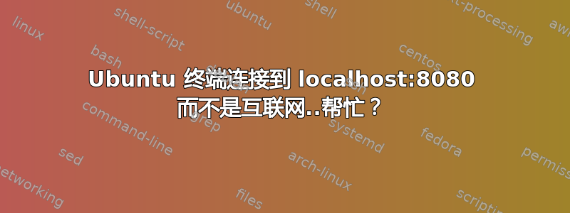 Ubuntu 终端连接到 localhost:8080 而不是互联网..帮忙？