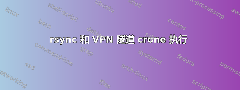 rsync 和 VPN 隧道 crone 执行