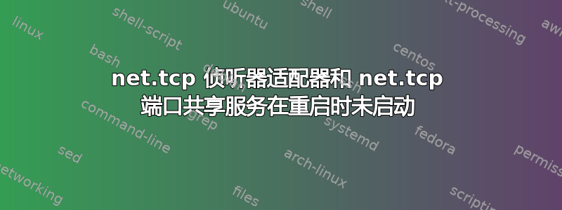 net.tcp 侦听器适配器和 net.tcp 端口共享服务在重启时未启动