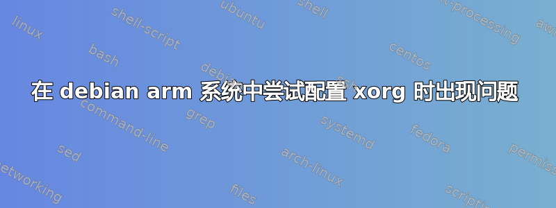 在 debian arm 系统中尝试配置 xorg 时出现问题