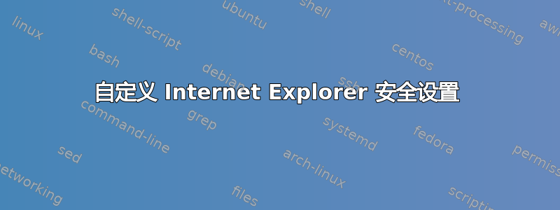 自定义 Internet Explorer 安全设置