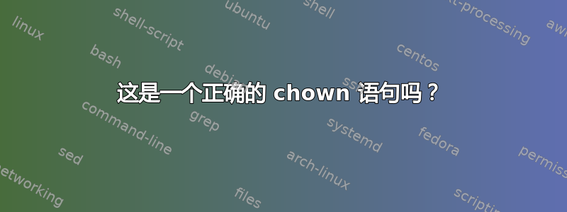 这是一个正确的 chown 语句吗？