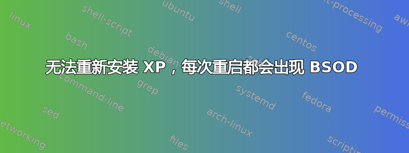 无法重新安装 XP，每次重启都会出现 BSOD