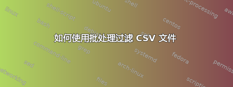 如何使用批处理过滤 CSV 文件