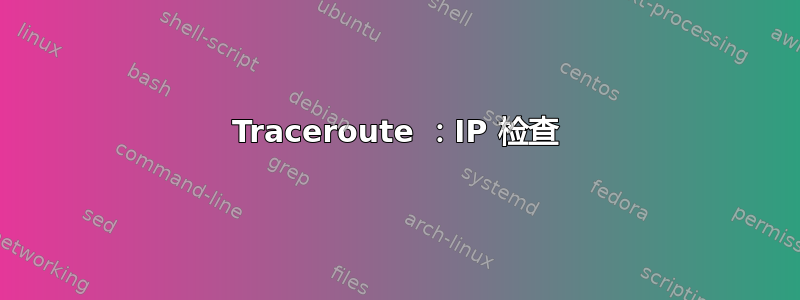 Traceroute ：IP 检查