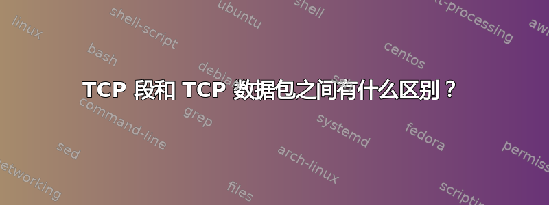 TCP 段和 TCP 数据包之间有什么区别？