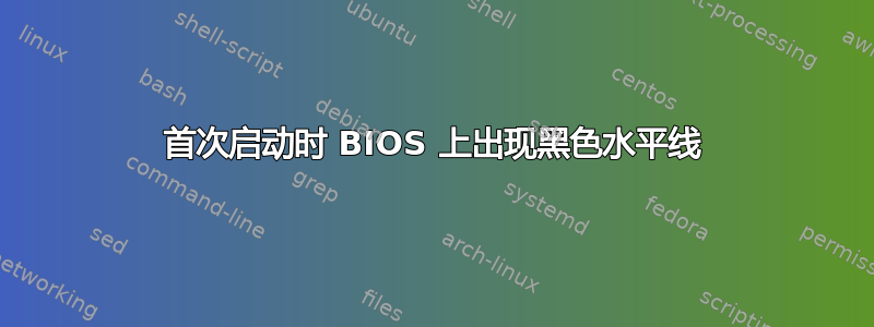 首次启动时 BIOS 上出现黑色水平线