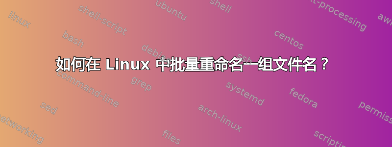 如何在 Linux 中批量重命名一组文件名？